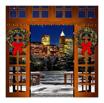 Christmas Balcony Photo Backdrop - Basic 8  x 8  