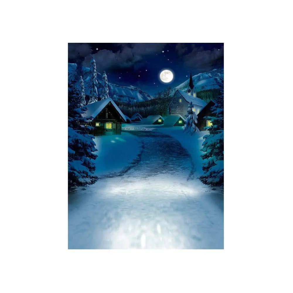 Winter Village Photo Backdrop - Basic 4.4  x 5  