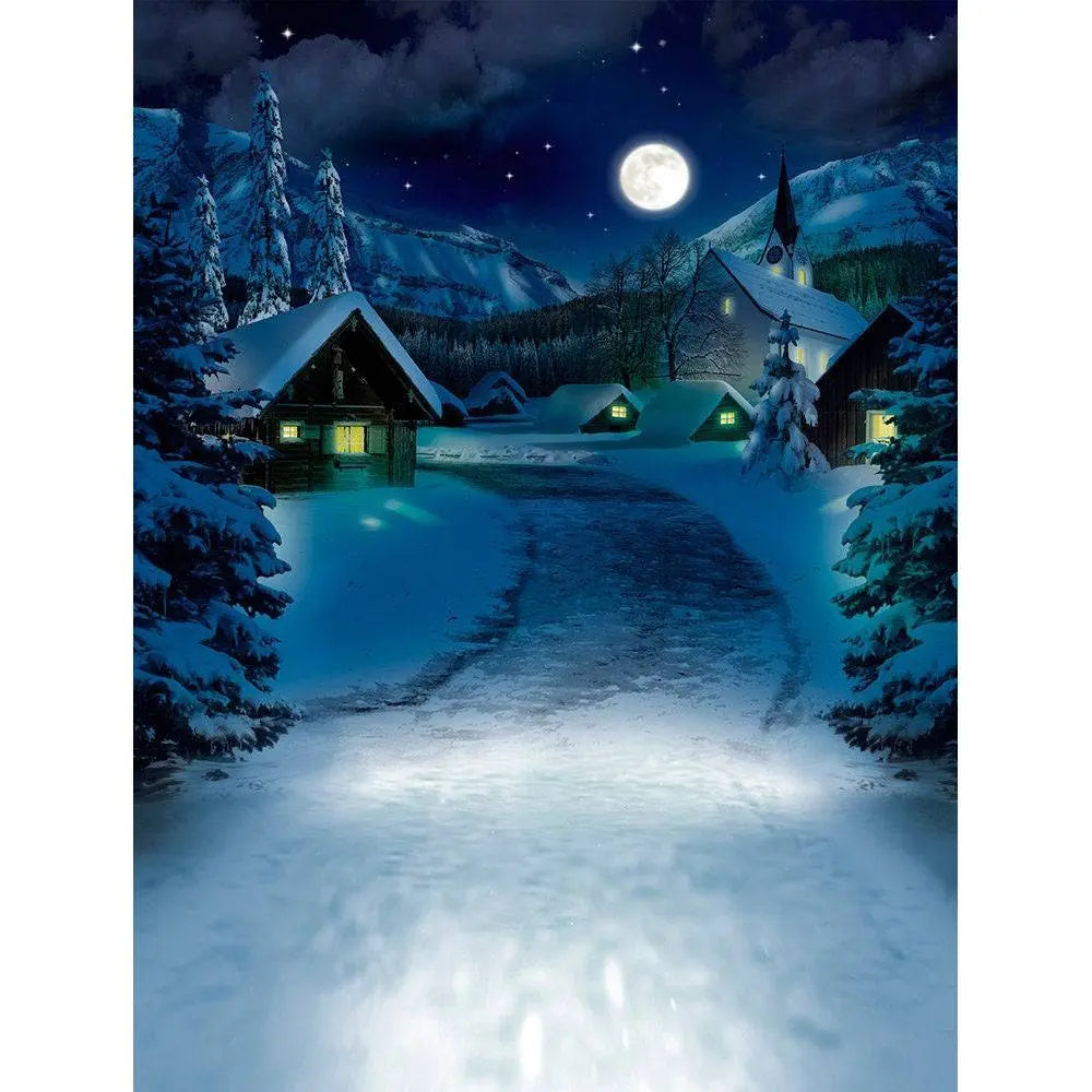 Winter Village Photo Backdrop - Basic 8  x 10  
