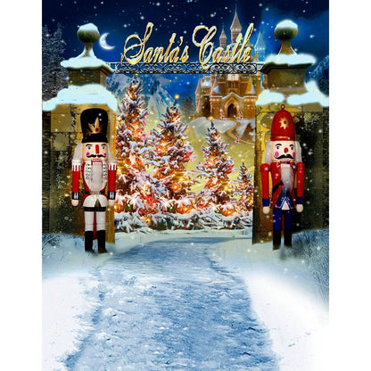 Santa's Workshop Castle Photography Backdrop - Basic 8  x 10  