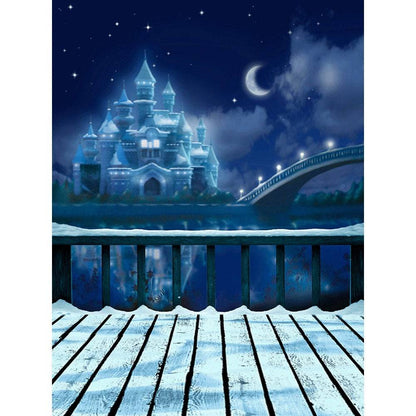 Blue Winter Castle Photography Backdrop - Basic 8  x 10  