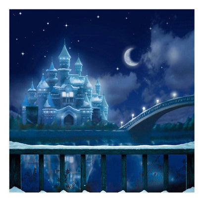 Blue Winter Castle Photography Backdrop - Basic 8  x 8  