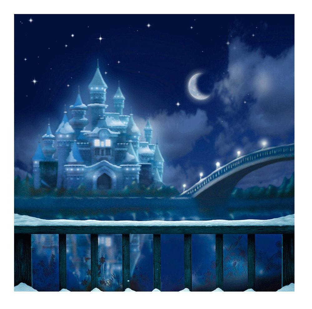 Blue Winter Castle Photography Backdrop - Pro 8  x 8  