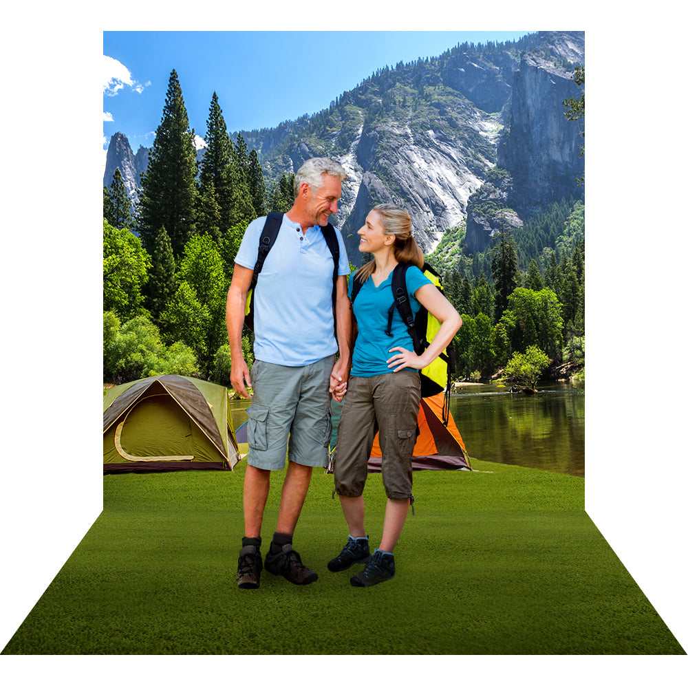 Camping By The Lake Photography Backdrop