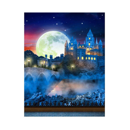 Colorful Enchanted Kingdom Castle Photo Backdrop - Basic 5.5  x 6.5  