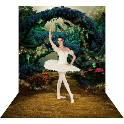 Enchanted Woods Backdrop, Fairy Tail Fabric Photography Background Alba Backgrounds