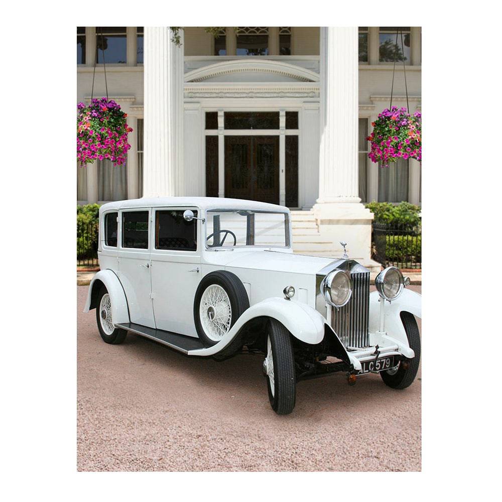 1920s White Car Estate Photography Background - Basic 6  x 8  