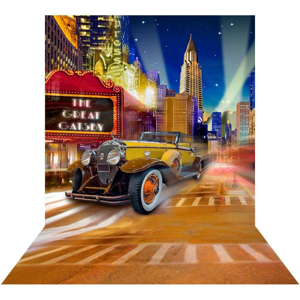 Roaring 20's City Street Photo Background - Basic 8  x 16  