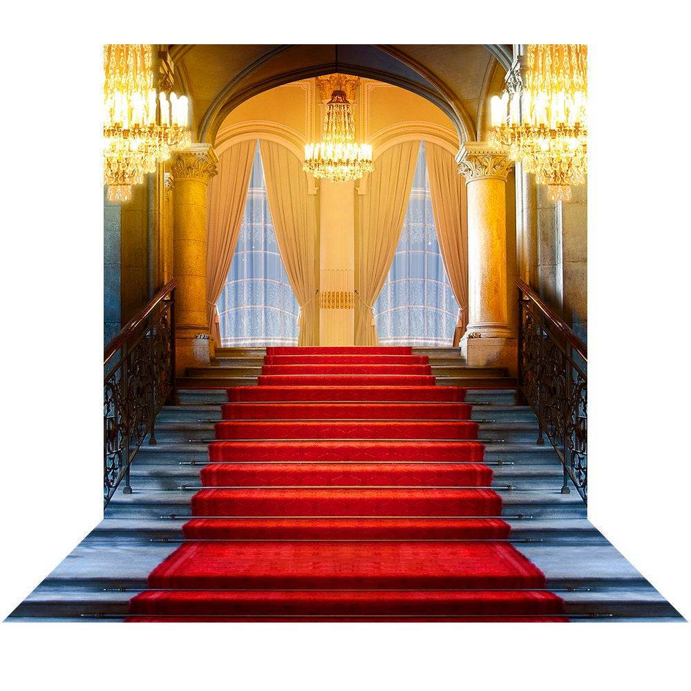 Grand Staircase Interior Photo Backdrop - Basic 8  x 16  