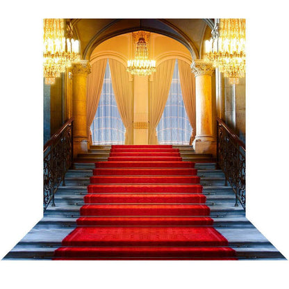 Grand Staircase Interior Photo Backdrop - Basic 8  x 16  