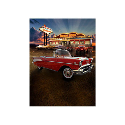 Grease Movie, Red 57 Chevy Diner Photo Backdrop