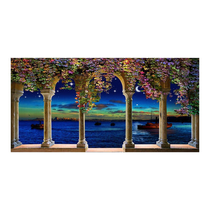 Wisteria Blooms on Columns Photo Backdrop - Basic 16  x 8  