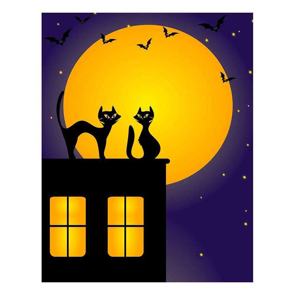 Halloween Black Cat Photography Backdrop - Basic 6  x 8  