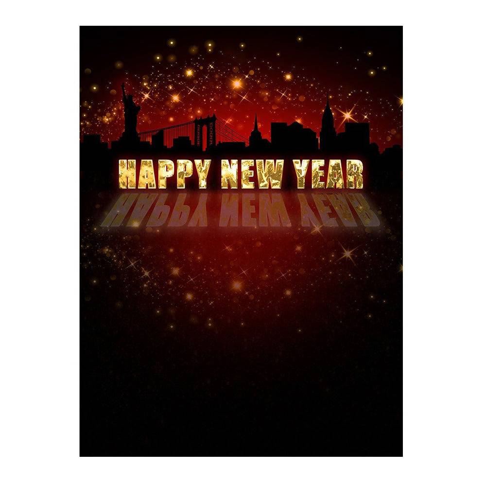 Happy New Year City Skyline Photography Background - Pro 6  x 8  