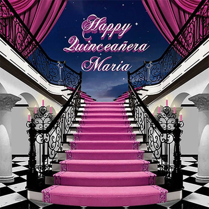 Happy Quinceanera Birthday Photo Backdrop - Basic 10  x 8  