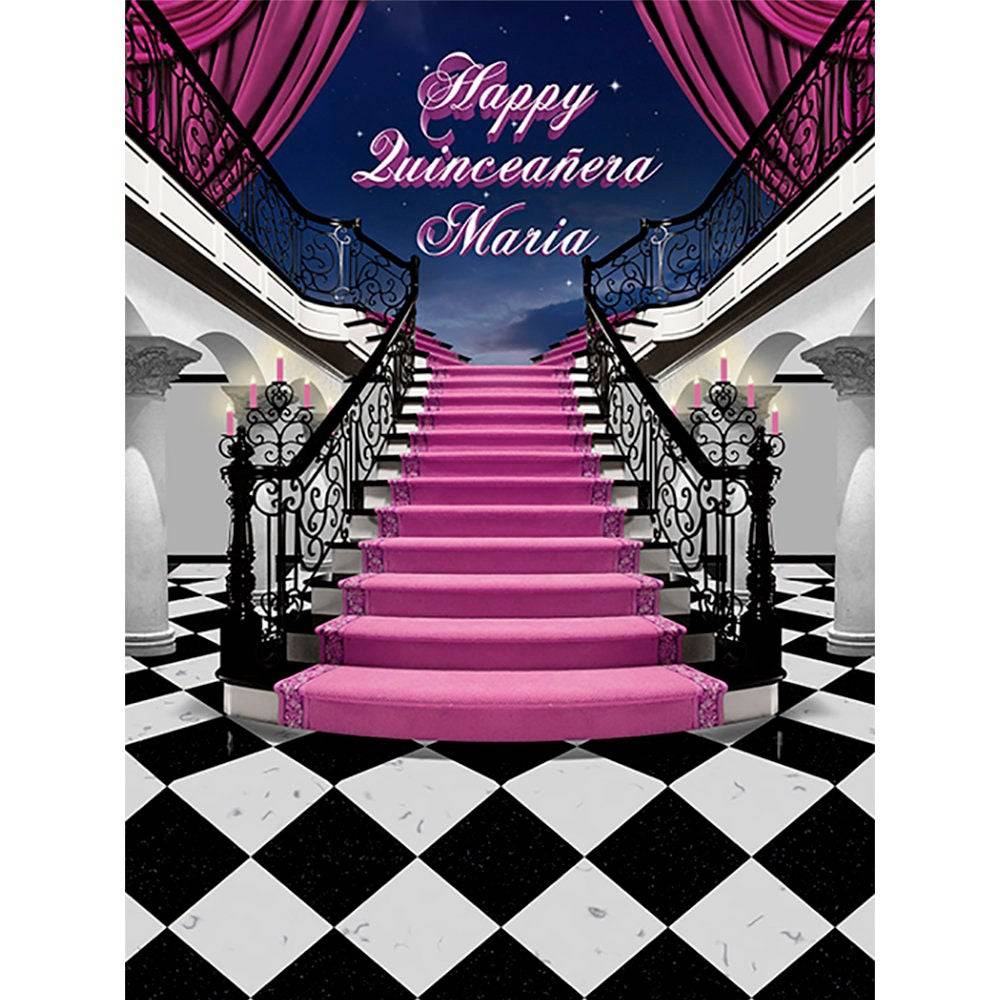 Happy Quinceanera Birthday Photo Backdrop - Basic 8  x 10  