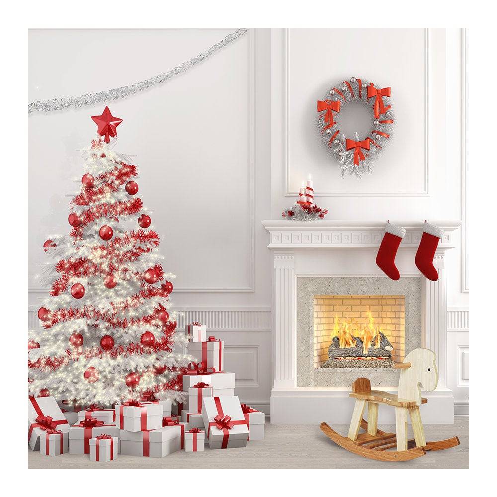 High Key Christmas Photo Backdrop Holiday Background - Basic 8  x 8  