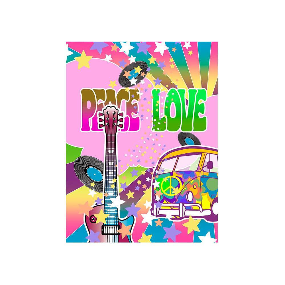 Hippy 60s Flower Power Photo Backdrop - Basic 4.4  x 5  