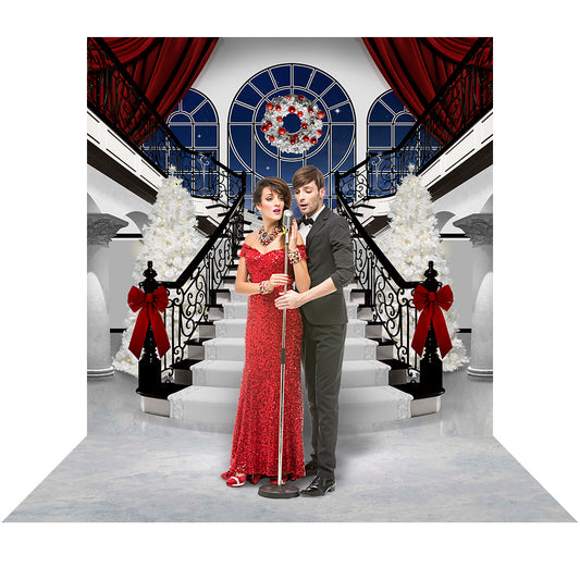 Formal Christmas White House Photo Backdrop