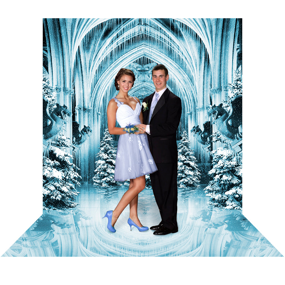 Christmas Ice Palace Photography Backdrop