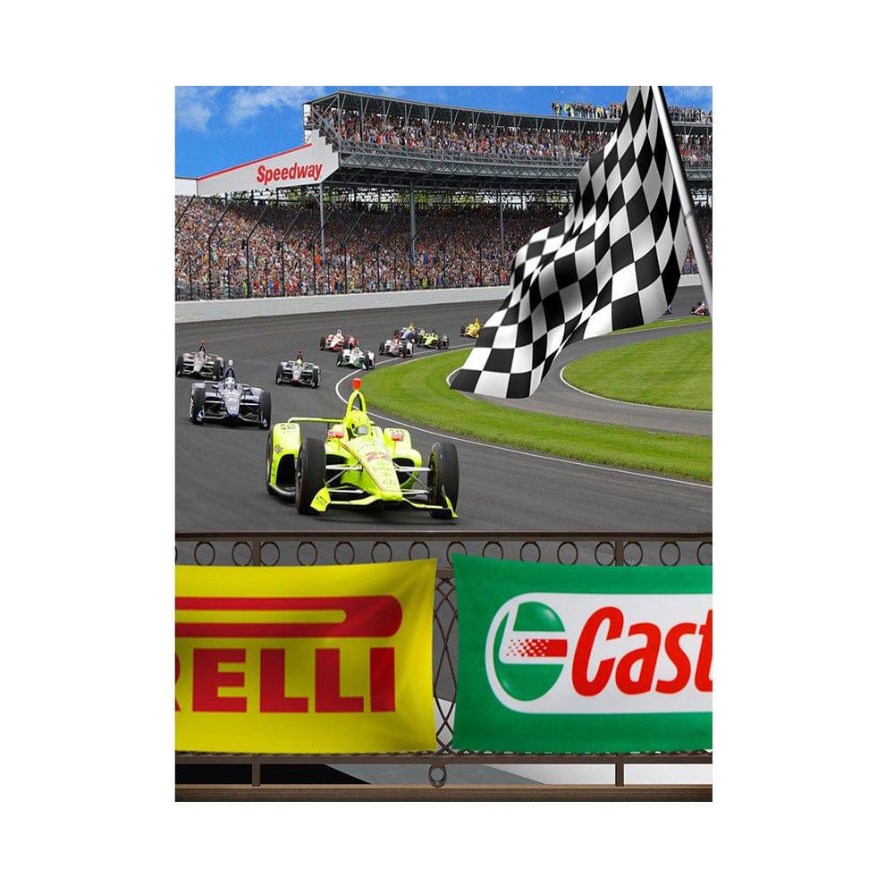Racecar Speedway Photography Backdrop - Basic 5.5  x 6.5  