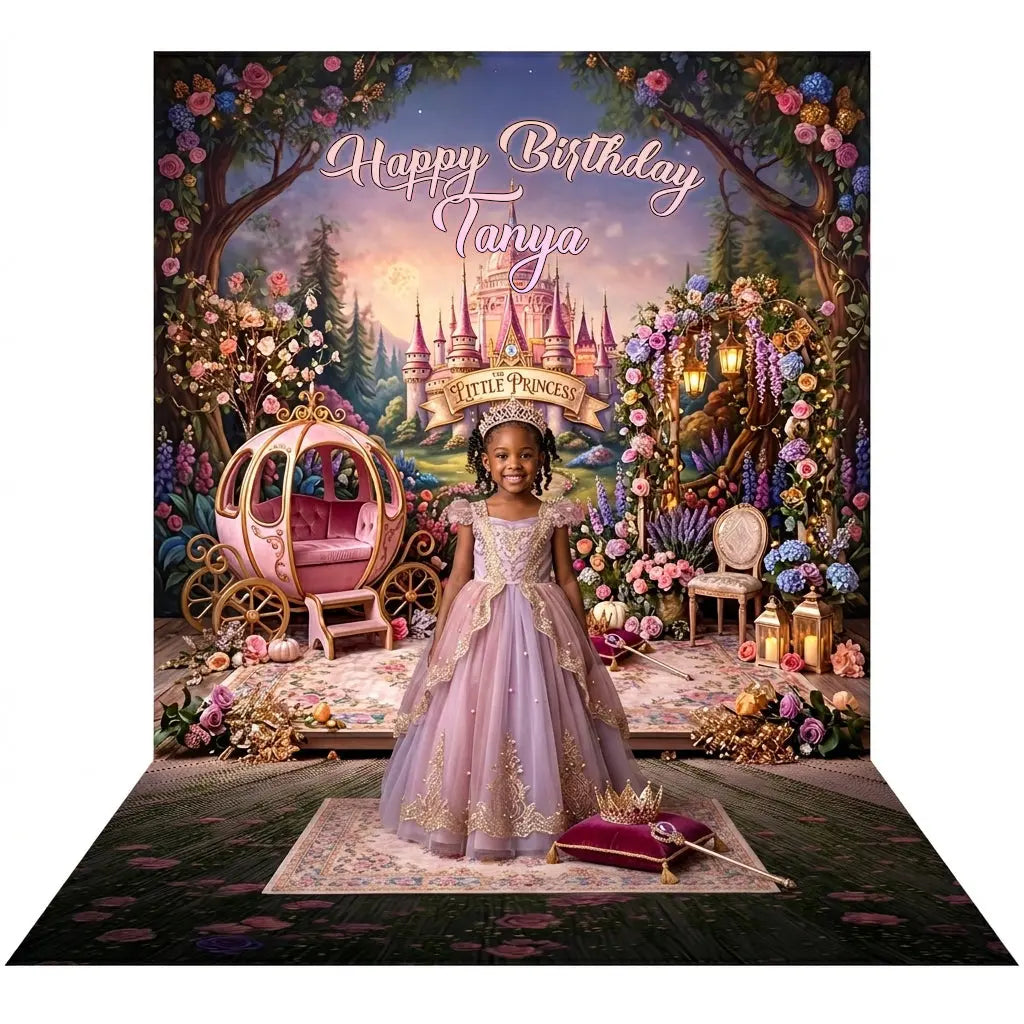 Little Princess Stage Backdrop, Personalized, Kids' Fabric Photo Background Alba Backgrounds