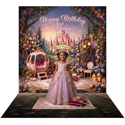 Little Princess Stage Backdrop, Personalized, Kids' Fabric Photo Background Alba Backgrounds
