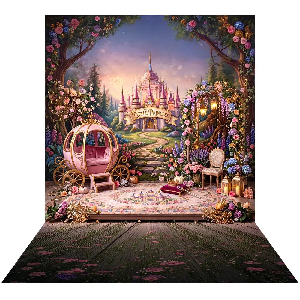 Little Princess Stage Backdrop, Personalized, Kids' Fabric Photo Background Alba Backgrounds