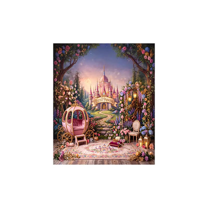 Little Princess Stage Backdrop, Personalized, Kids' Fabric Photo Background Alba Backgrounds