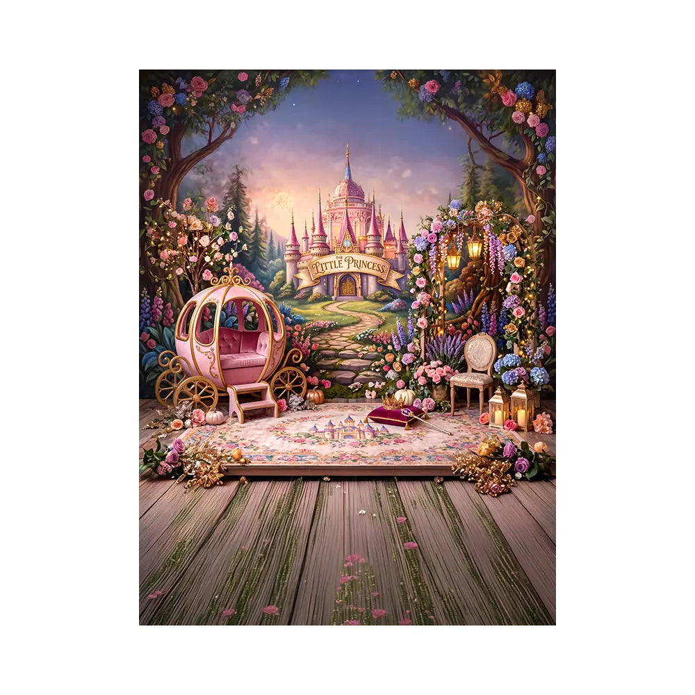 Little Princess Stage Backdrop, Personalized, Kids' Fabric Photo Background Alba Backgrounds
