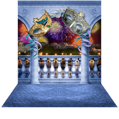 Mardi Gras Balcony Photography Backdrop Background