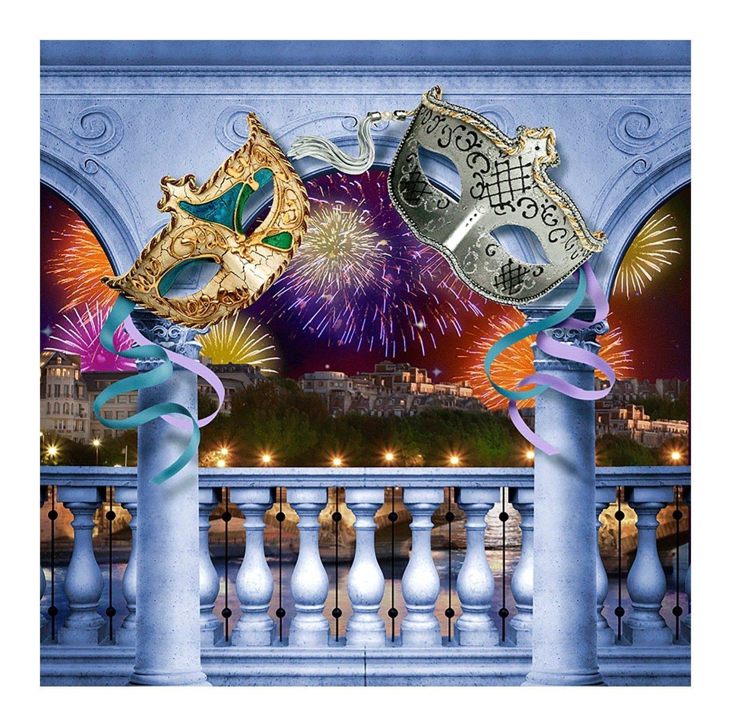 Mardi Gras Balcony Photography Backdrop Background