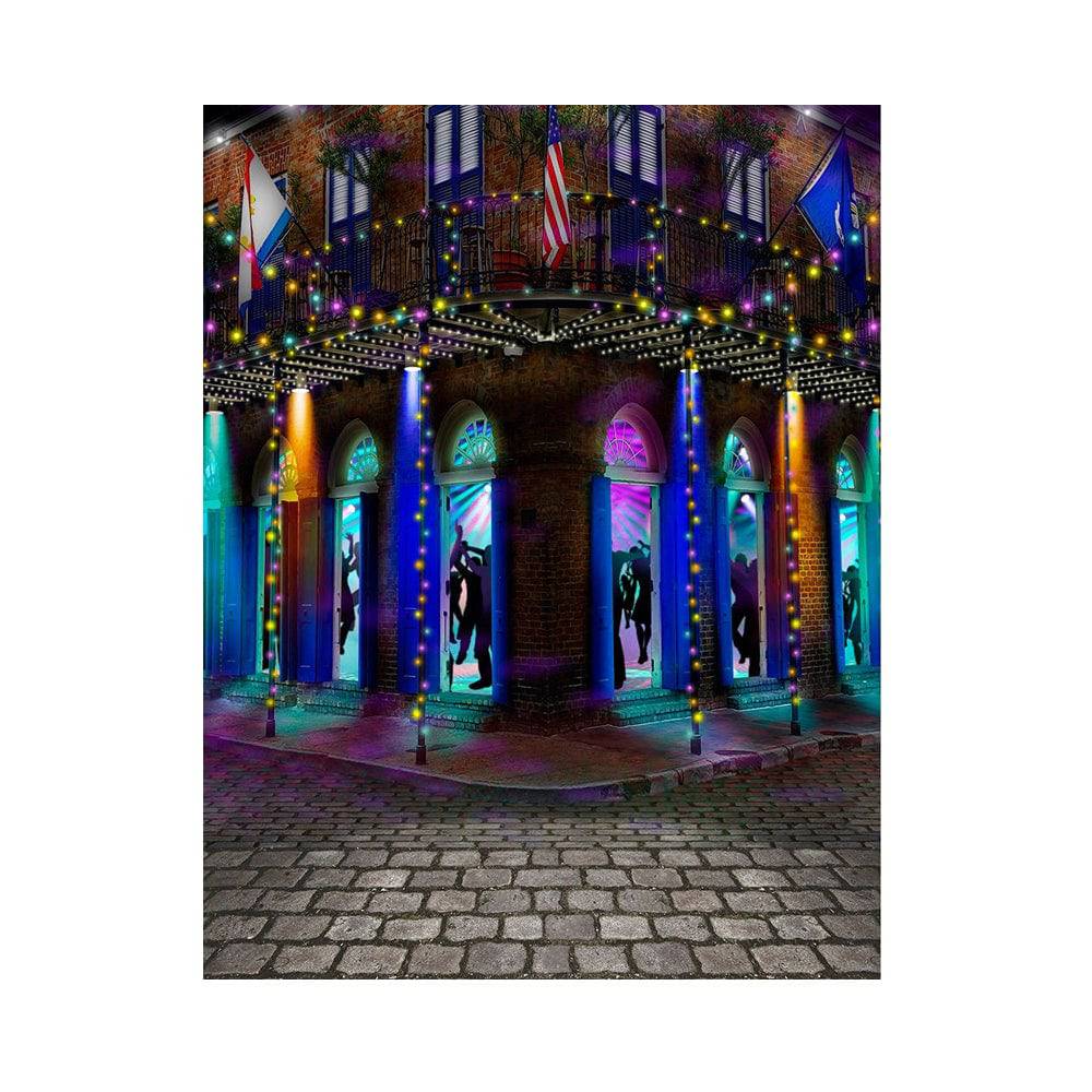 Mardi Gras Bourbon Street Photography Backdrop - Basic 5.5  x 6.5  