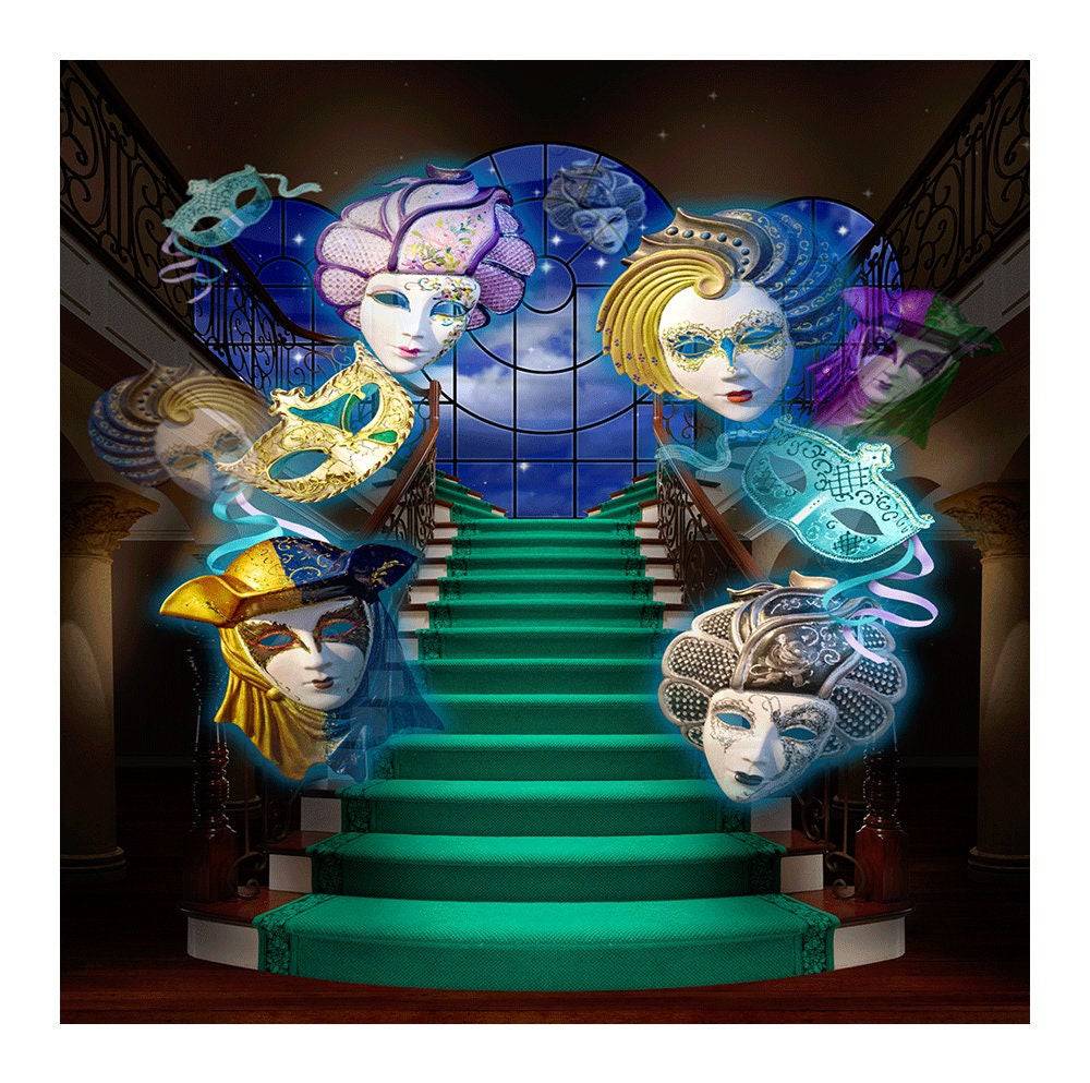 Mardi Gras Masquerade Staircase Photo Backdrop - Basic 8  x 8  