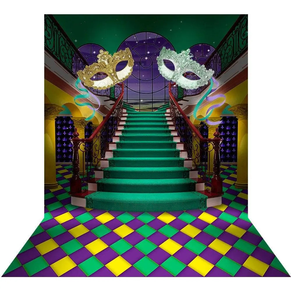 Mardi Gras Party Decorations Photo Backdrop - Basic 8  x 16  