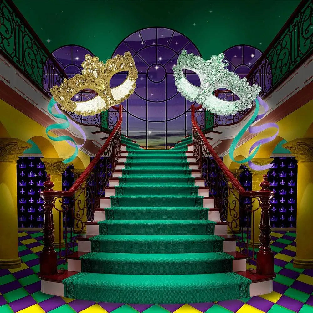 Mardi Gras Party Decorations Photo Backdrop - Pro 10  x 8  