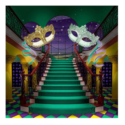 Mardi Gras Party Decorations Photo Backdrop - Pro 8  x 8  