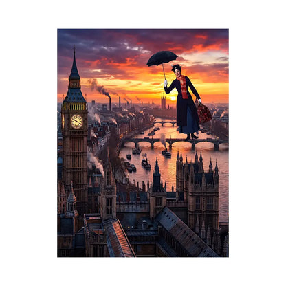 Mary Poppins Flying Backdrop Alba Backgrounds