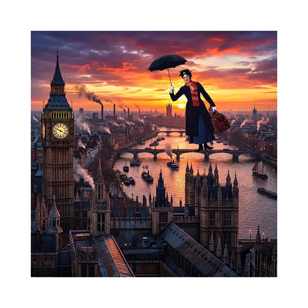 Mary Poppins Flying Backdrop Alba Backgrounds