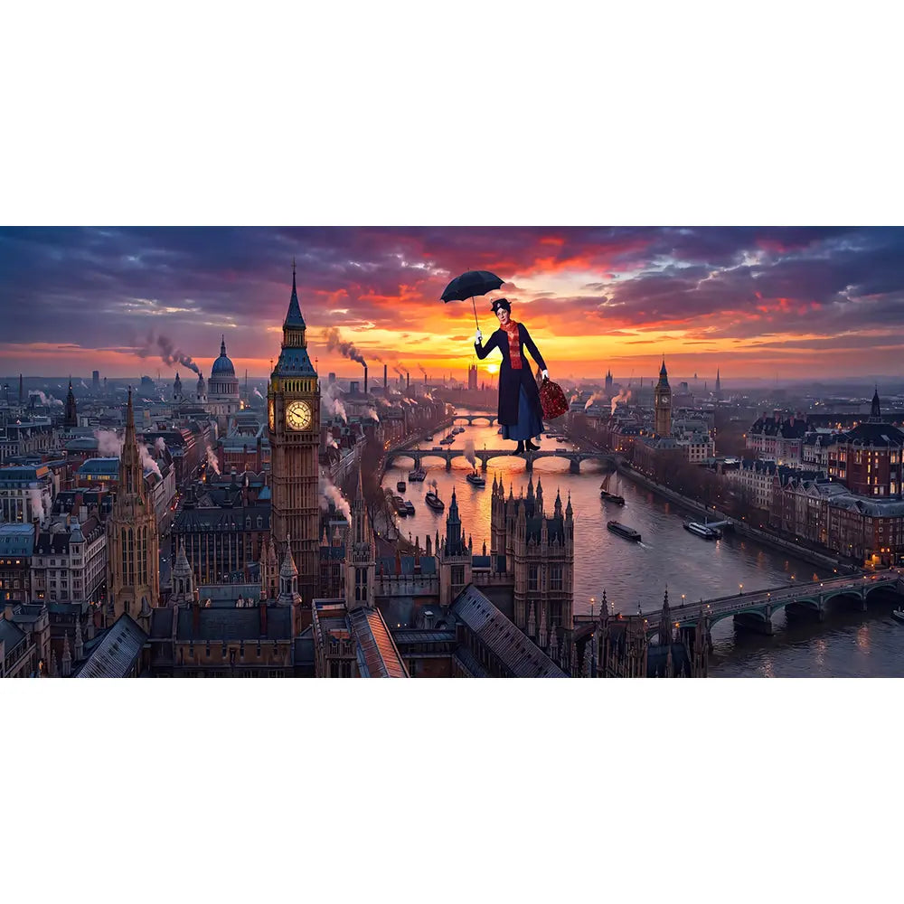 Mary Poppins Flying Backdrop Alba Backgrounds