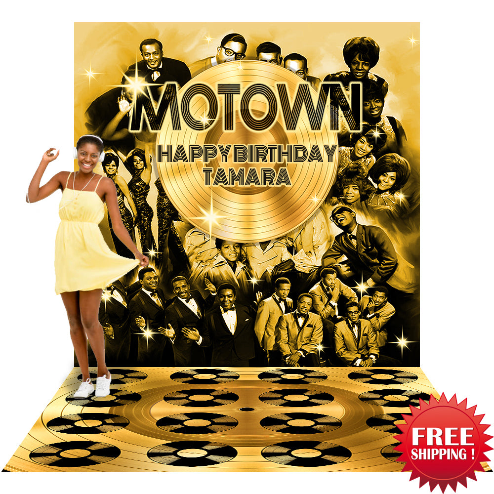 Motown Gold Photo Backdrop Banner