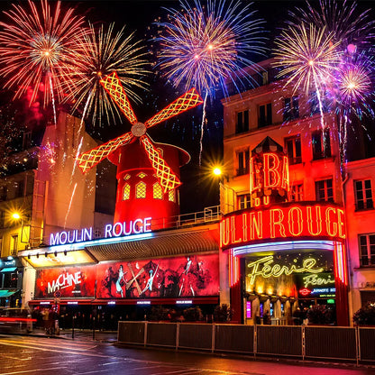Moulin Rouge Backdrop: Paris Party Fabric Background Alba Backgrounds