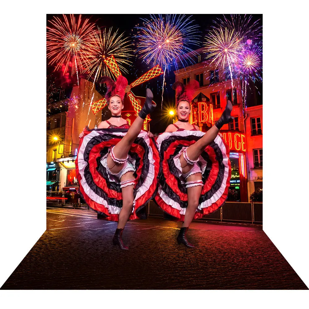 Moulin Rouge Backdrop: Paris Party Fabric Background Alba Backgrounds