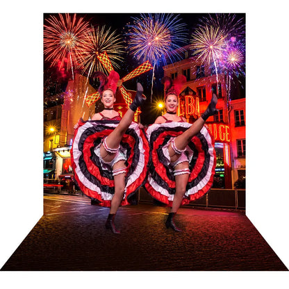 Moulin Rouge Backdrop: Paris Party Fabric Background Alba Backgrounds