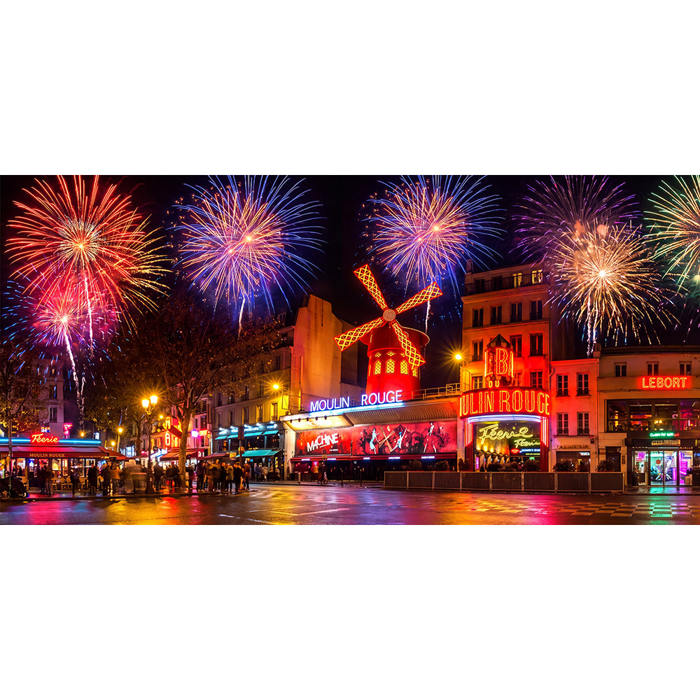 Moulin Rouge Backdrop: Paris Party Fabric Background