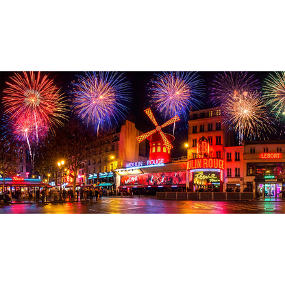 Moulin Rouge Backdrop: Paris Party Fabric Background