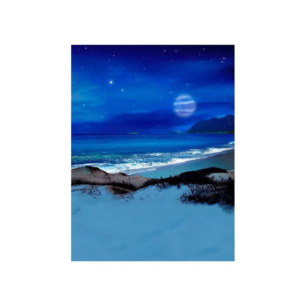 Blue Night Ocean Photo Backdrop - Alba Backgrounds