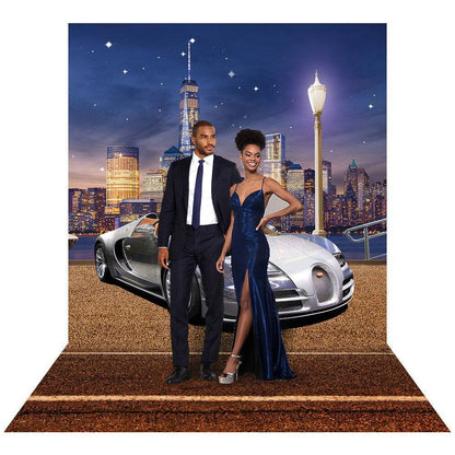 New York City Bugatti Car Photo Backdrop