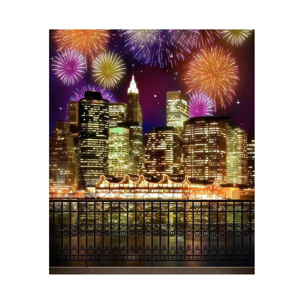 New York Fireworks Photo Backdrop - Basic 5.5  x 6.5  