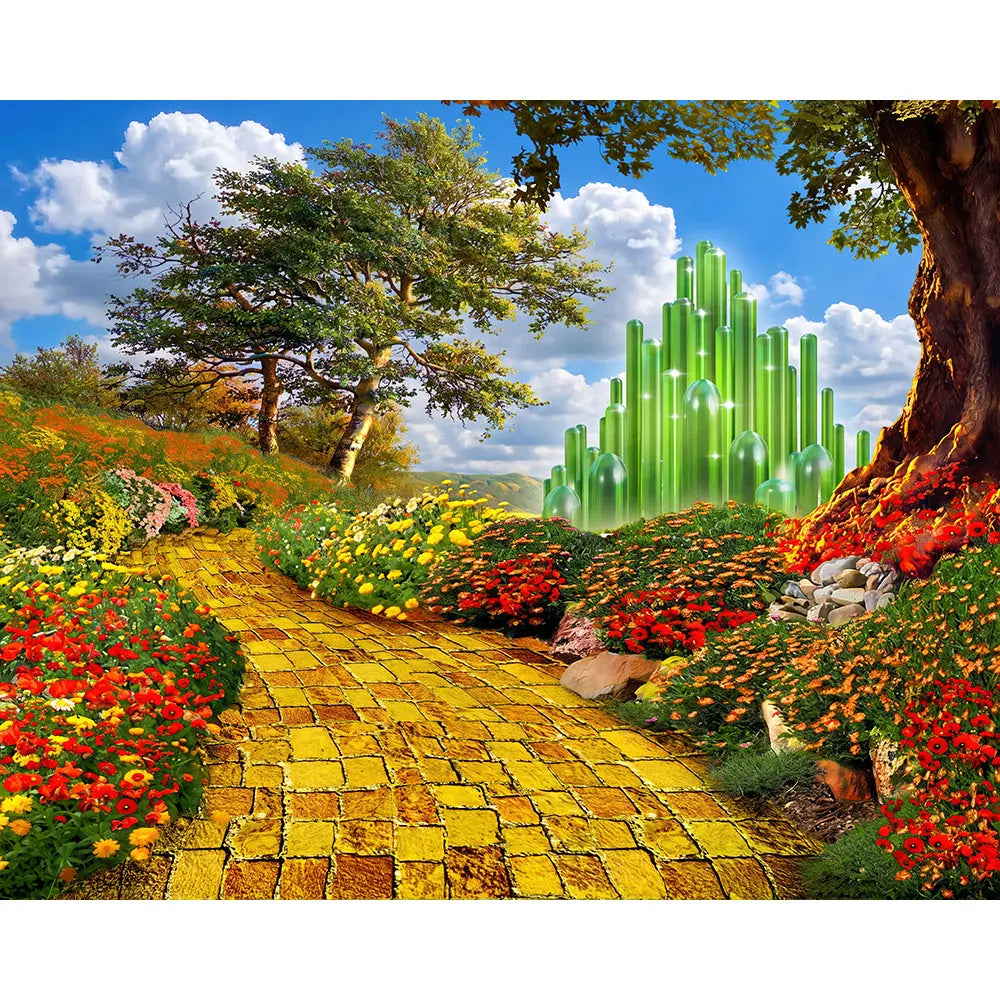 Wizard of Oz Yellow Brick Road Backdrop Alba Backgrounds